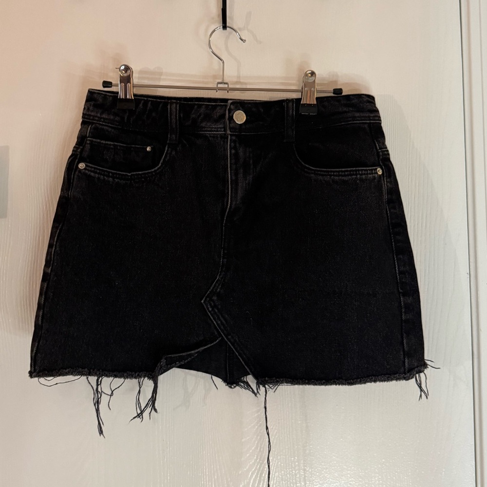 Zara black denim mini skirt size small